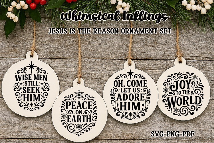 Jesus Is The Reason Ornaments SVGs-4 Designs