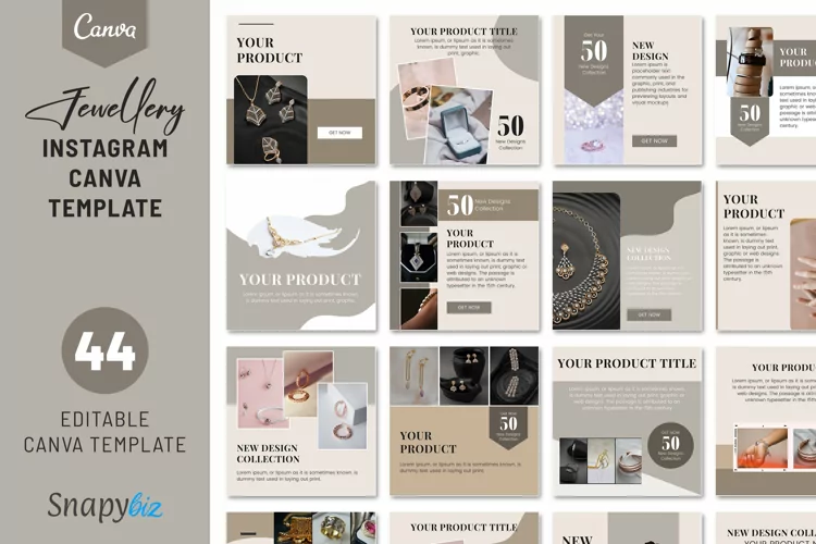 Jewellery Instagarm Canva Template | Jewelry Design Pdf