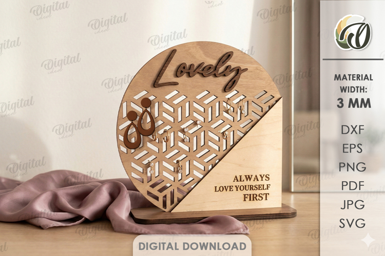 3D Jewelry Display Stand Laser Cut. Jewelry Organizer SVG
