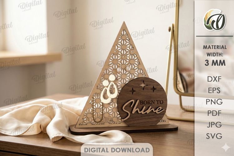 3D Jewelry Display Stand Laser Cut. Jewelry Organizer SVG