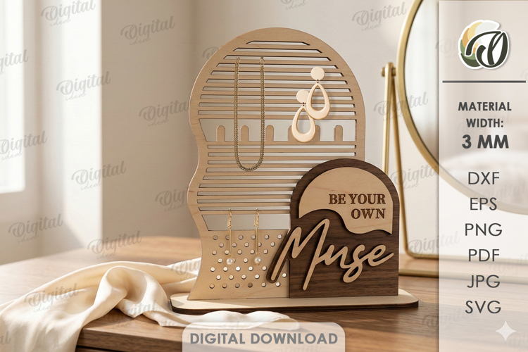 3D Jewelry Display Stand Laser Cut. Jewelry Organizer SVG