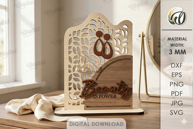 3D Jewelry Display Stand Laser Cut. Jewelry Organizer SVG