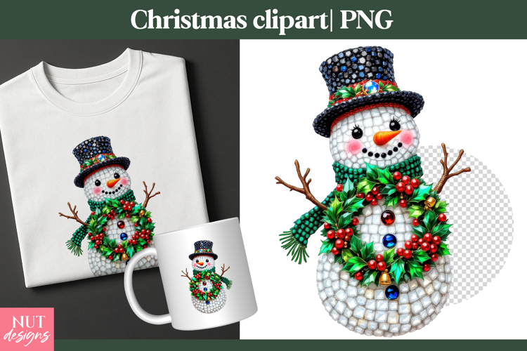 Gem Christmas Clipart Jeweled Snowman Clipart Candy Cane