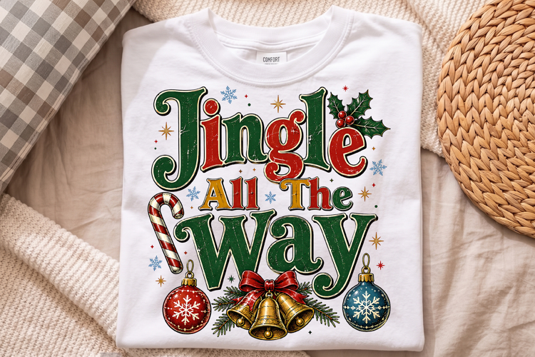 Jingle All The Way Christmas PNG - Holiday Shirt Design