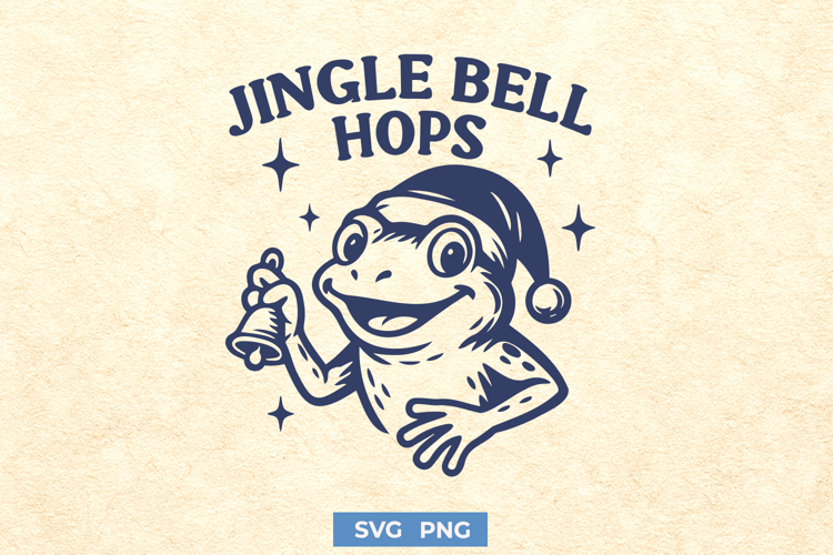 Jingle Bell Hops SVG PNG | Funny Frog Christmas Cut File