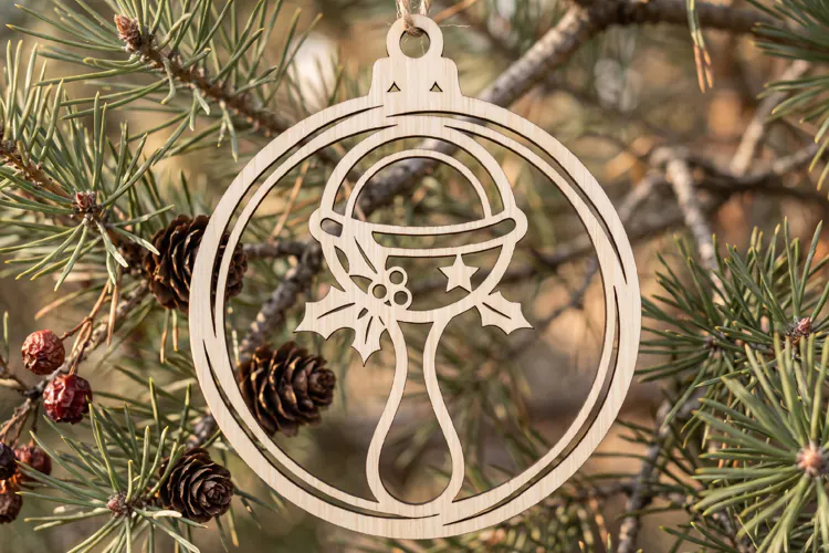 Jingle Bell Ornament SVG Laser Cut Wood Winter Decoration