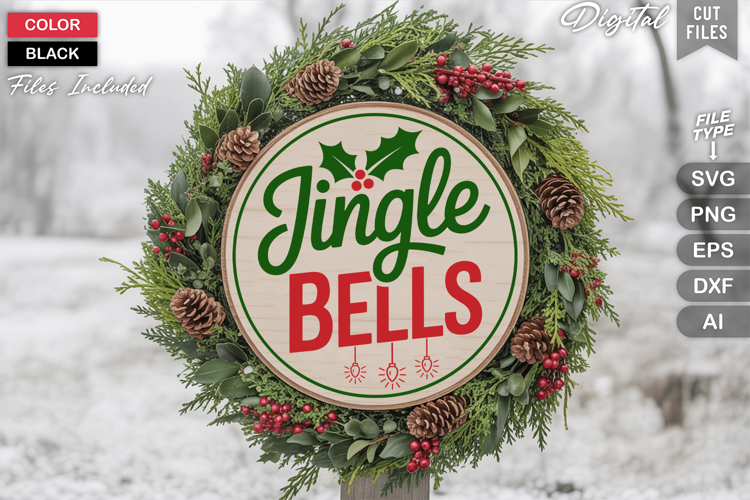 Round Christmas Svg
