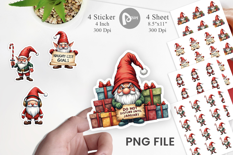 Jingle Hell Gnome Sticker