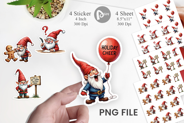 Jingle Hell Gnome Sticker