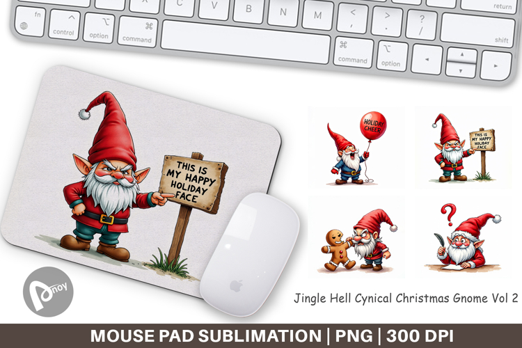 Jingle Hell Gnome Mouse Pad