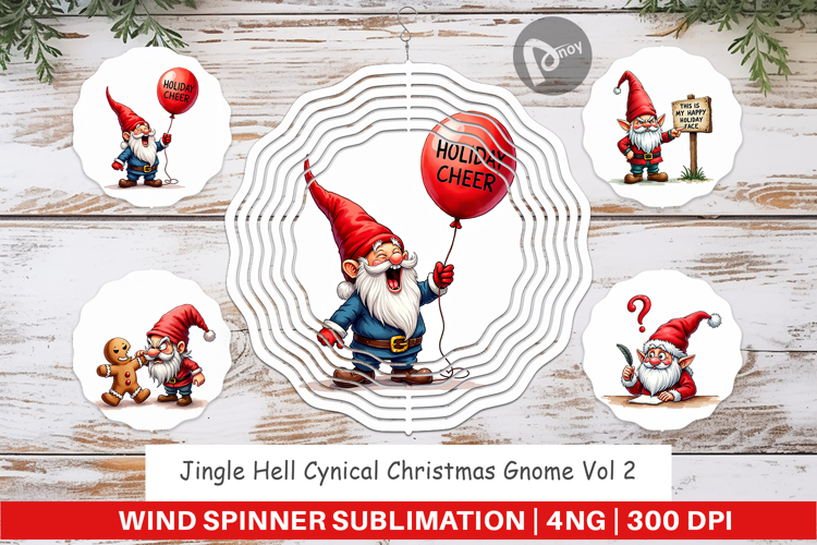 Jingle Hell Gnome Wind Spinner