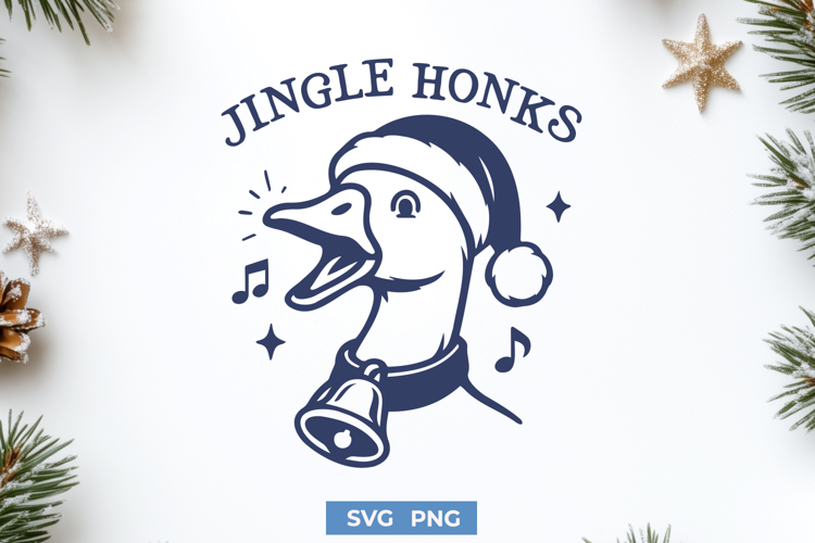 Jingle Honks SVG | Funny Goose Christmas PNG for Cricut