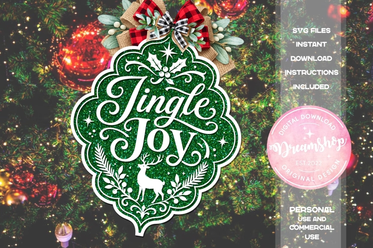 Jingle Joy Deer Christmas Ornament SVG
