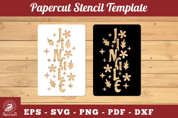 Jingle Papercut Stencil SVG