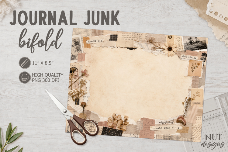 Neutral Collage Junk Journal Page collage motivational quote