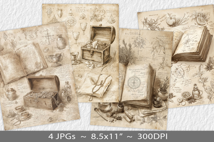 Letter paper junk journal backgrounds