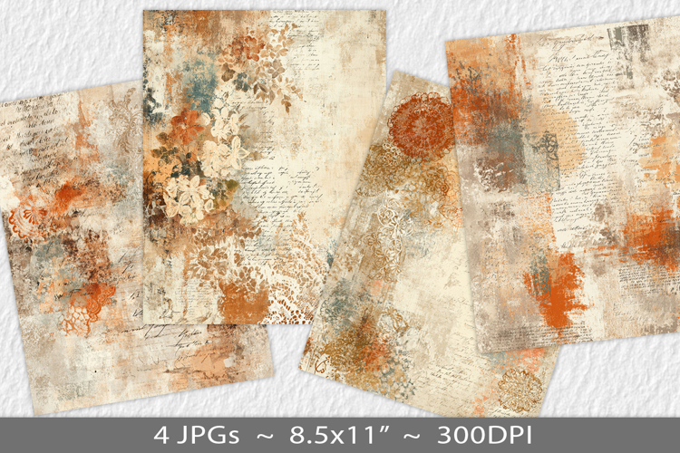 Letter paper junk journal backgrounds