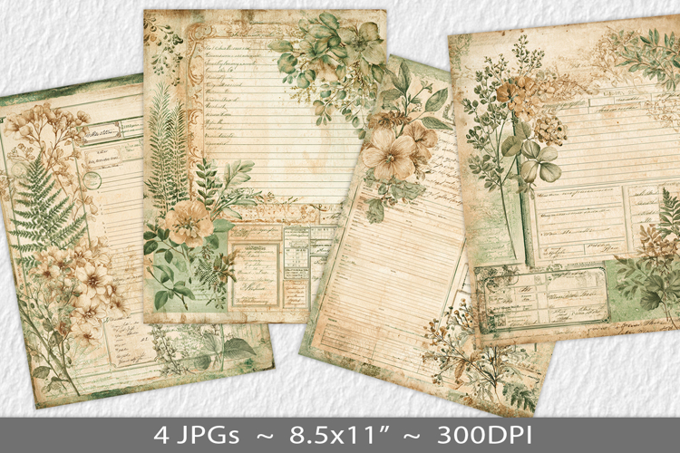 Letter paper junk journal backgrounds