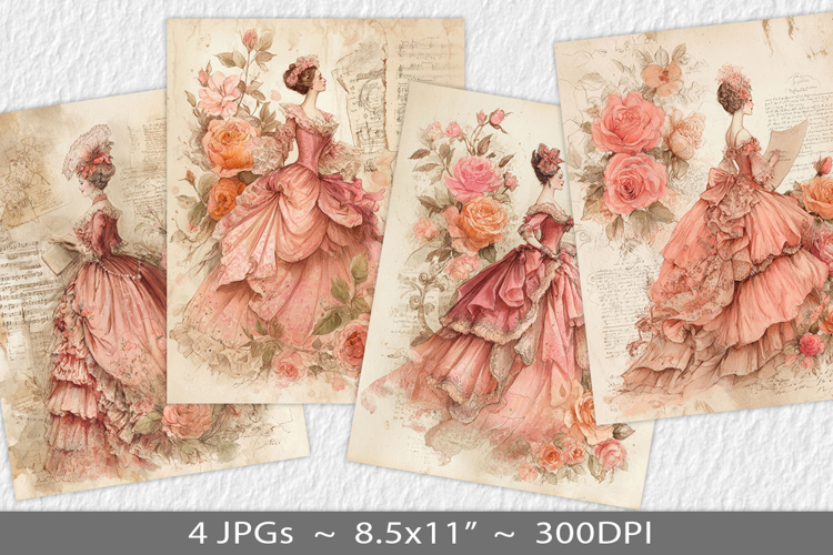 Letter paper junk journal backgrounds