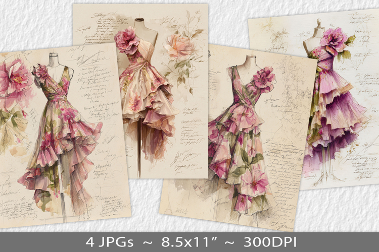 Letter paper junk journal backgrounds