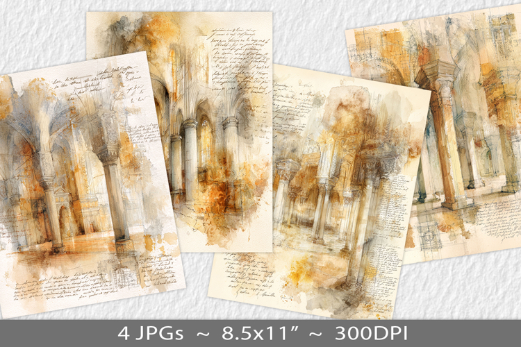 Letter paper junk journal backgrounds