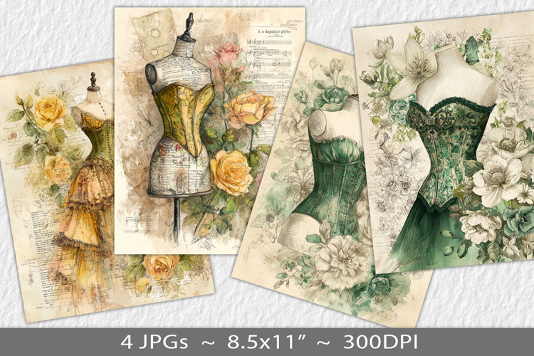 Letter paper junk journal backgrounds