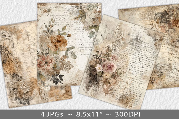 Letter paper junk journal backgrounds