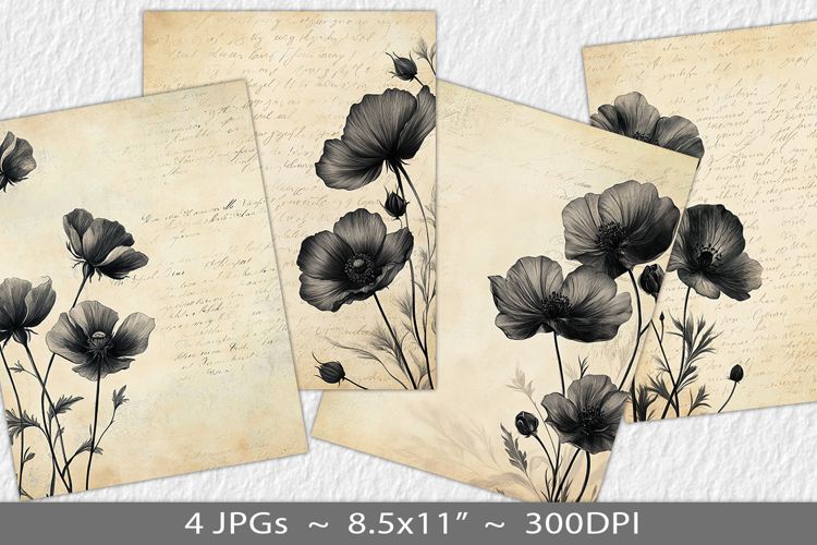 Letter paper junk journal backgrounds