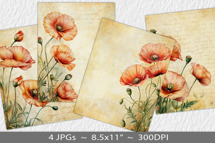 Letter paper junk journal backgrounds