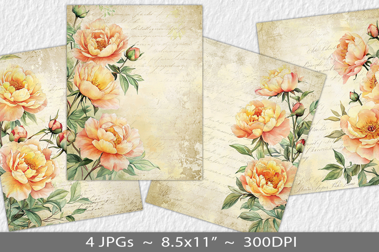 Letter paper junk journal backgrounds