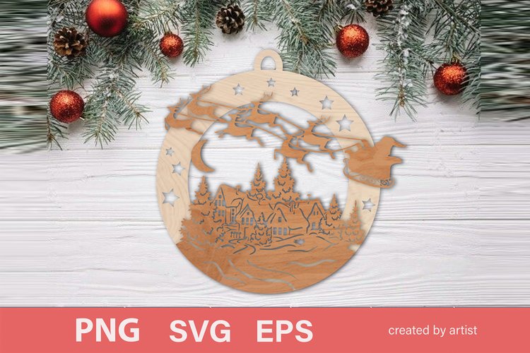 Christmas decor, Christmas ball, Christmas cutting, laser