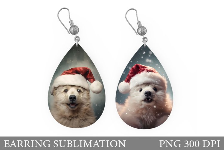 Christmas Bear Teardrop Earring. Bear Earring Design