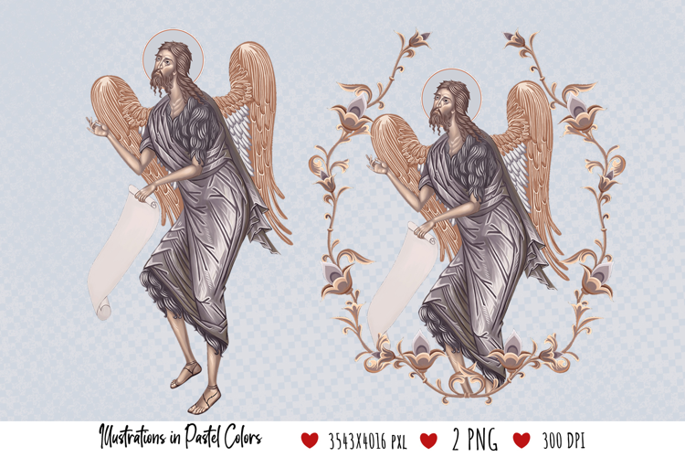 John the Baptist. Illustration in Byzantine Style
