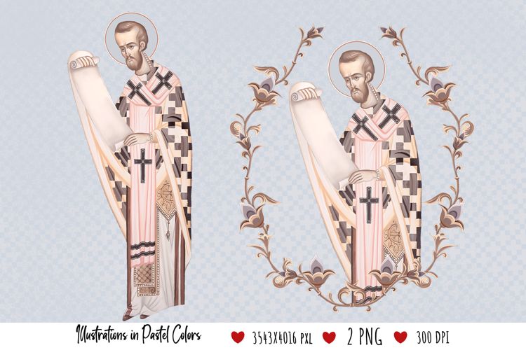 John Chrysostom. Illustration in Byzantine Style