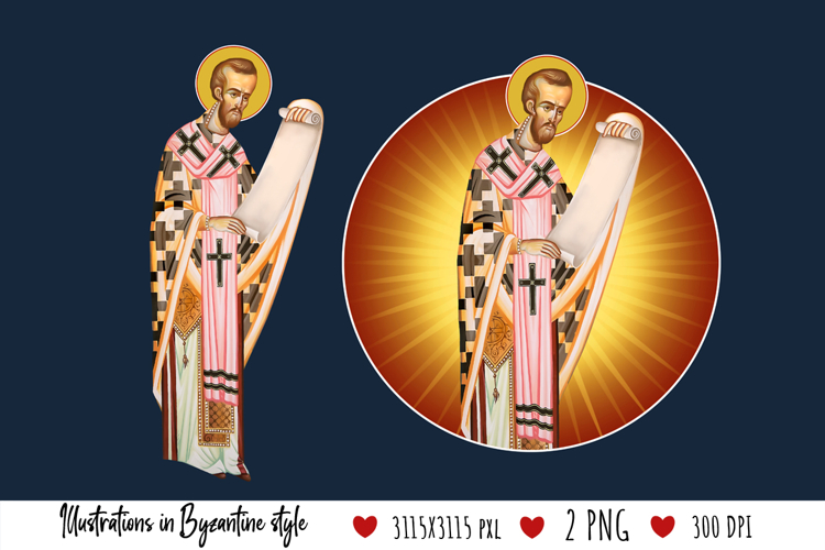 John Chrysostom. Illustration in Byzantine Style