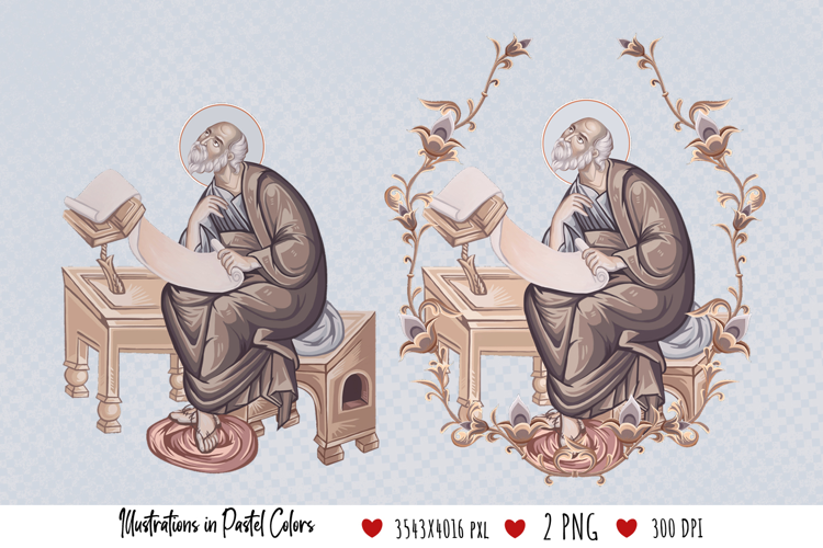 John the Apostle. Illustration in Byzantine Style