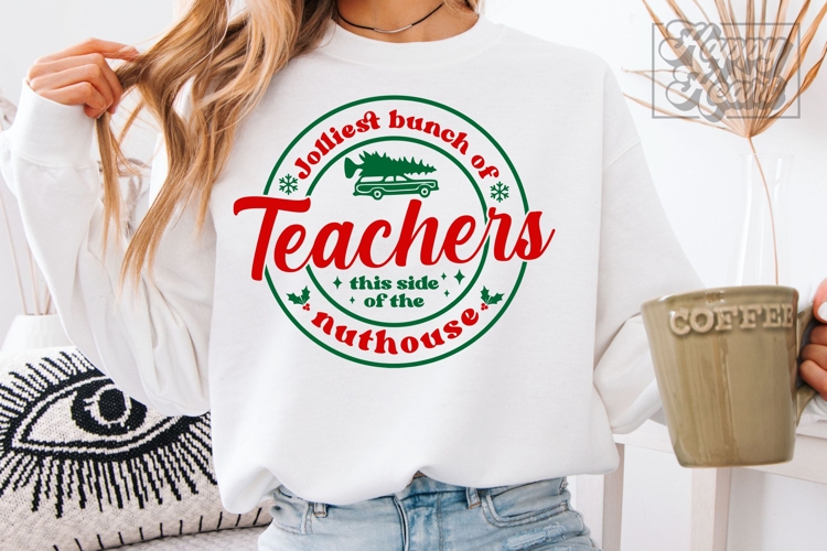 Jolliest Bunch Of Teachers SVG PNG - Christmas Merry Teacher