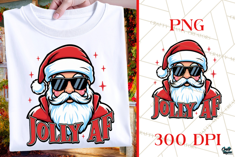 Jolly AF | Funny Santa Shirt | Christmas PNG