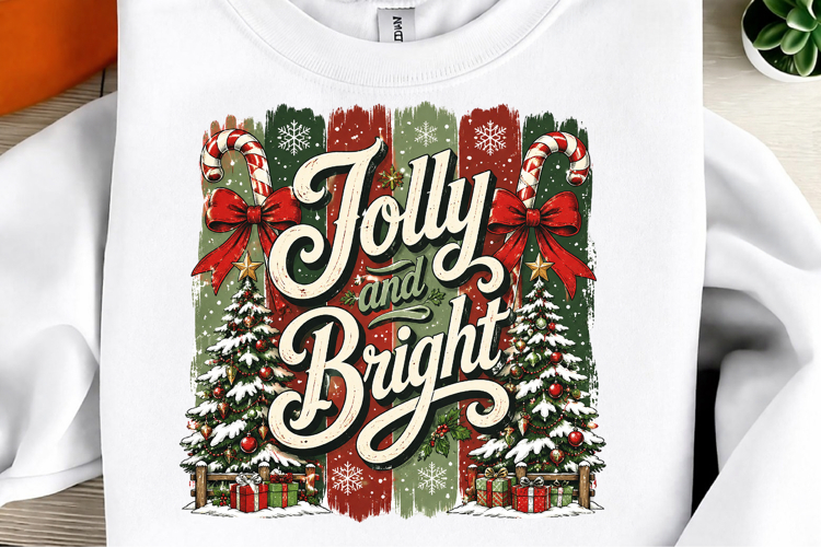 Jolly and Bright Holiday Stripes Shirt Design