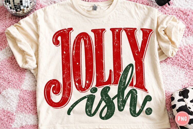 JOY Christmas PNG | Vintage Distressed Christmas Typography example image 1