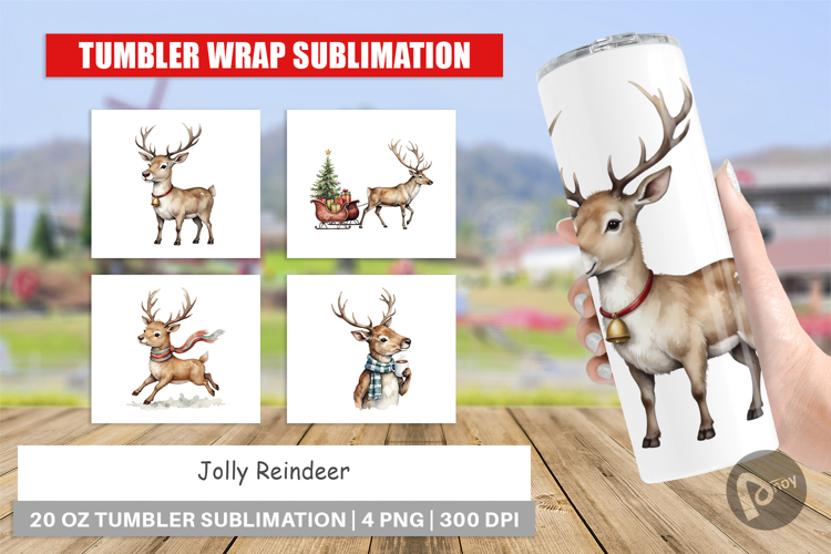 Tumbler Jolly Reindeer