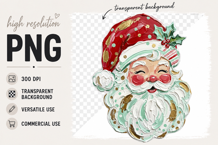 Santa Face png, Christmas Sublimation Design png