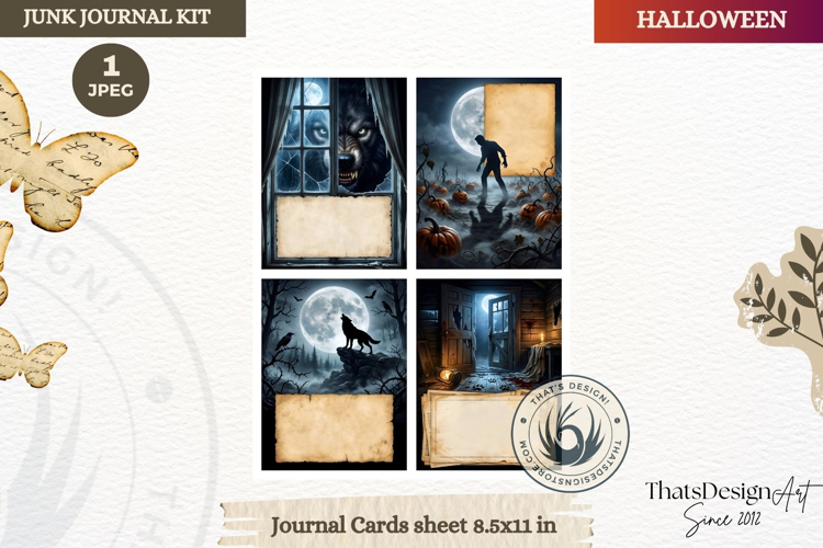 Horror Halloween Junk Journal Gothic journal cards ephemera