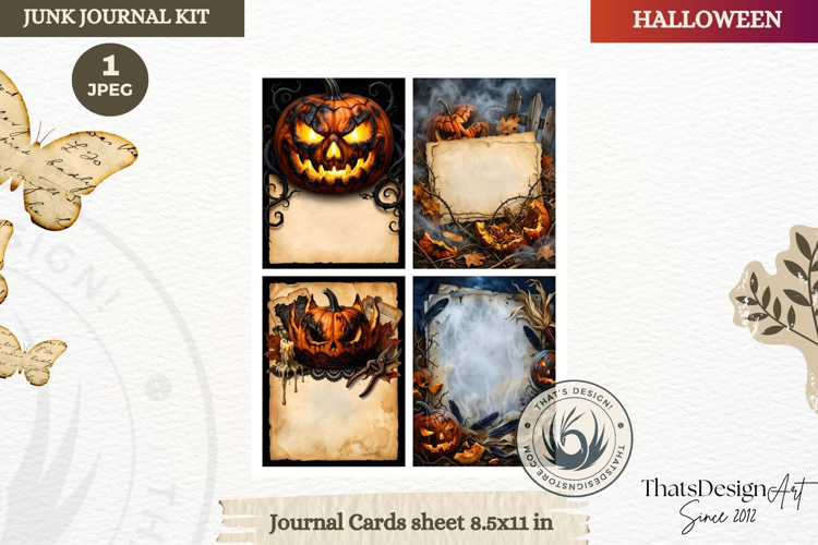 Horror Halloween Junk Journal Gothic journal cards ephemera
