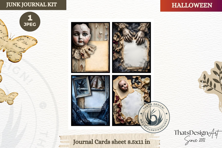 Horror Halloween Junk Journal Gothic journal cards ephemera