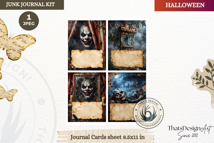 Horror Halloween Junk Journal Gothic journal cards ephemera