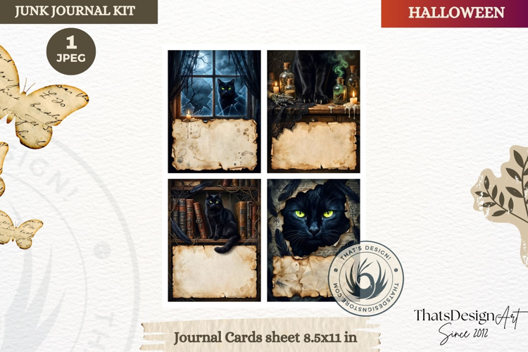 Horror Halloween Junk Journal Gothic journal cards ephemera