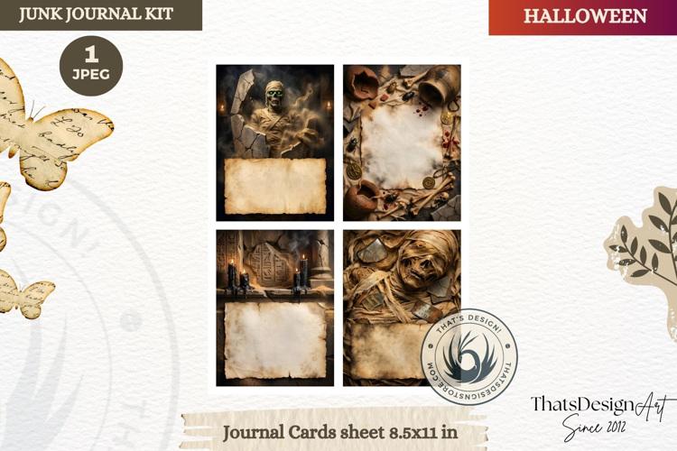 Horror Halloween Junk Journal Gothic journal cards ephemera