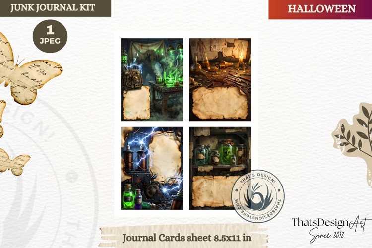 Horror Halloween Junk Journal Gothic journal cards ephemera