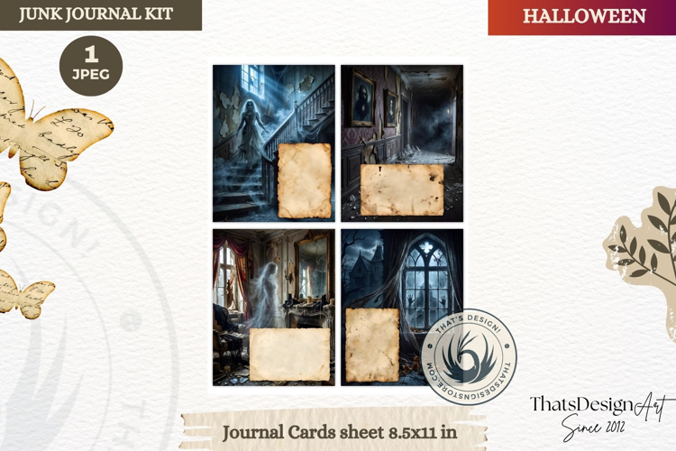 Horror Halloween Junk Journal Gothic journal cards ephemera